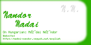 nandor madai business card